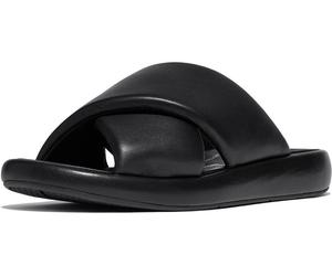 FitFlop Damen Sandalen Iqushion D-Luxe Padded Leather Cross Slides JB5 All Black-39