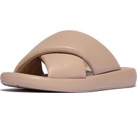 FitFlop Damen Sandalen Iqushion D-Luxe Padded Leather Cross Slides JB5 Classic Beige-38