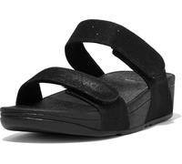 Flip-Flop FitFlop Lulu Adjustable Shimmerlux Slides Damen All Black-Schuhgröße 42