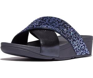 FitFlop Damen Sandalen Lulu Crystal-Mix Metallic Cross Slides JE2 Midnight Navy-38