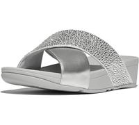 FitFlop Damen Sandalen Lulu Crystal-Mix Metallic Cross Slides JE2 Silver-37
