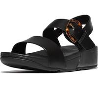 FitFlop Damen Sandalen Lulu Resin-Buckle Leather Back-Strap Sandals JE7 All Black-42