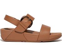 FitFlop Damen Sandalen Lulu Resin-Buckle Leather Back-Strap Sandals JE7 Deep Tan-42