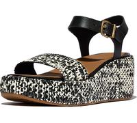 FitFlop Damen Sandalen Platfforms Woven Wedge Ankle-Strap Sandals JG1 Black/Ivory Mix-42
