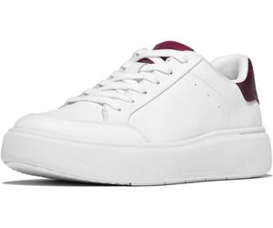 FitFlop Damen Sneaker Rtg Sequin-Backtab Leather Sneakers E4S Urban White/Ruby-38