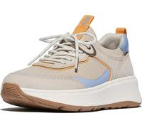 FitFlop Damen Sneakers F-Mode Suede/Knit Flatform Slip-ON Laced IV1 Paris Beige/Skywash Blue-36