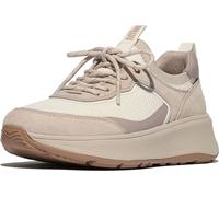 FitFlop Damen Sneakers F-Mode Suede/Knit Flatform Slip-ON Laced IV1 Stone Beige/Cream-36