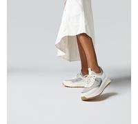FitFlop Damen Sneakers F-Mode Suede/Knit Flatform Slip-ON Laced IV1 Urban White/French Grey-38
