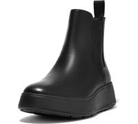 FitFlop Damen Chelseaboots F-MODE FH4-090 – Plateaustiefeletten mit Stretcheinsatz, Schwarz Gr. 40