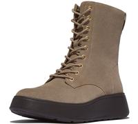 FitFlop Damen Stiefel F-Mode Suede Lace-UP Flatform Ankle Boots E1U Taupe-42
