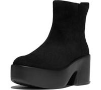 FitFlop Damen Stiefel Platfforms Suede Heeled Ankle Boots E5J All Black-38