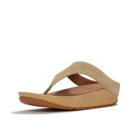 Fitflop Damen Zehentrenner LULU LUX GRAPHIC-WEAVE SUEDE cappuccino, Größe:42 EU