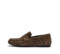 FitFlop Delicato Damen-Slipper aus Veloursleder | Ergonomische Schlupfschuhe mit Leopardenmuster und Fußgewölbeunterstützung und orthopädischer Dämpfung