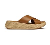 Fitflop Damen F-Mode Espadrille Leather Flatform Cross Slides Schiebe-Sandalen, Deep Tan, 37 EU