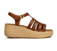 Fitflop Damen Platfforms Espadr. Leather Fisherman Wedge Sandals Keilsandale, Deep Tan, 37 EU