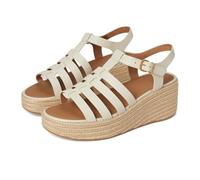 Fitflop Damen Platfforms Espadr. Leather Fisherman Wedge Sandals Keilsandale, beige, 39 EU