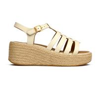 Fitflop Damen Platfforms Espadr. Leather Fisherman Wedge Sandals Keilsandale, beige, 39 EU