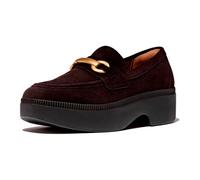 Fitflop F-Luma Chunky-Snaffle Suede Demi-Wedge Loafers BRUIN - Größe 39