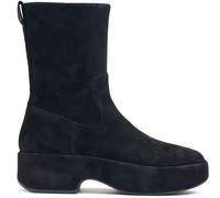 Fitflop F-luma Damenstiefel, Stretch, Wildleder, Halbkeil, Halbschaft, Schwarz, 37 EU