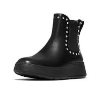 Fitflop F-Mode Damen Chelsea Boots GEM-Trim Leder Flatform Schwarz 37 EU, Schwarz, 37 EU