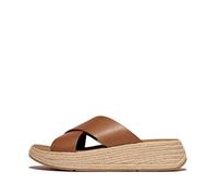 Fitflop Damen F-Mode Espadrille Leather Flatform Cross Slides Schiebe-Sandalen, Deep Tan, 40 EU