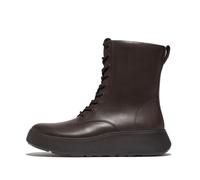 Fitflop Damen F-Mode Leder Schnürstiefeletten Flatform Stiefel, Schokobraun, 38 EU