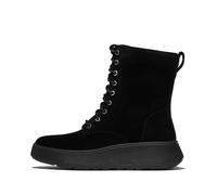 Fitflop Damen F-Mode Suede Lace-up Flatform Ankle Boots Stiefelette, Schwarz, 41 EU