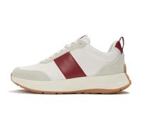 Fitflop F-Mode Flow Leather/Suede Flatform Sneakers, Damen-Turnschuhe, gebrannte Beere Weiß Urbana, 38 EU, Urbane weiße gebrannte Beere, 38 EU