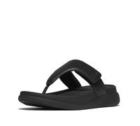Fitflop Damen F-Mode Go Adjustable Flatform Toe-Post Sandale, Schwarz, 42 EU