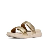 Fitflop Damen F-mode Go Adjustable Flatform Two Bar SlidesSlide Sandale, Platin, 37 EU