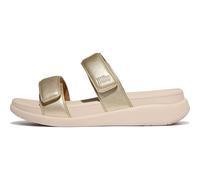 Fitflop Damen F-Mode Go Adjustable Flatform Two-bar Slides Schiebe-Sandalen, Platin, 38 EU