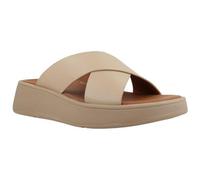 Fitflop F-Mode Leather Flatform Cross Slides BEIGE - Größe 38