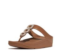 FitFlop Damen Flip Flops Fino Crystal-Chain Leather Toe-Post Sandals HX2