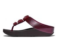 Fitflop Fino Damen-Sandalen mit Metallic-Zehensteg und Perlenknöpfen, Metallic Rubin, 40 EU