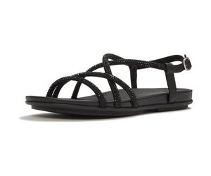 Fitflop Fino Zehentrenner Leder Damen Sandalen All Black EU 39/UK 6