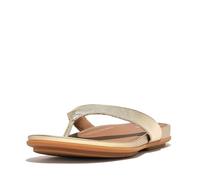 Fitflop Gracie Damen-Flip-Flop-Sandalen, Schwarz, Platin, 43 EU