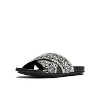 Fitflop Gracie Woven Cross Slides ZWART - Größe 41