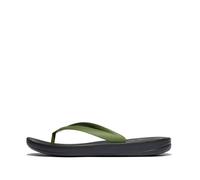 Fitflop Herren Iqushion Ergonomische Zehentrenner, Black Leaf Green, 43 EU
