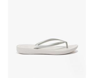 Fitflop Iqushion Damen Ergonomische Zehensteg Flip-Flops Silber EU 37 / UK 4