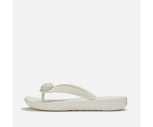 FitFlop Iqushion Glänzender Knopf Damen Creme Flip-Flops EU 37 / UK 4