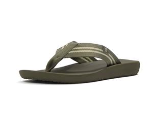 Fitflop iQushion Polyester Herren Flip-Flops in Dunkeloliven/Salbeigrün EU 47.5 / UK 12