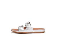 fitflop Leder-Pantoletten in Silber - Größe 39 | Damen Pantoletten