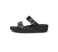 Fitflop Damen Lulu Verstellbare Ledergleiter Schiebe-Sandalen, Schwarz, 41 EU