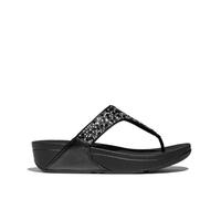 Fitflop Damen Lulu Crystal-Mix Toe-Post Sandale, Schwarz, 42 EU