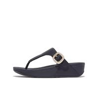 Fitflop LULU Damen Kristallschnalle Leder Zehensteg-Sandalen, Midnight Navy, 38.5 EU