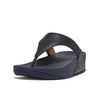 Fitflop Lulu Damen Plateau-Sandalen aus Leder mit Zehensteg in Weiß, Dunkelblau, 37.5 EU