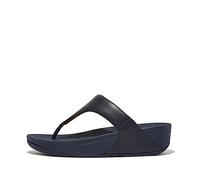 FitFlop Plateau-Sandalen Lulu Damen Leder mit Zehensteg Weiß/Dunkelblau Gr. 40