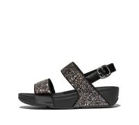 Fitflop Lulu Damen-Sandalen, mehrfarbig, glitzernd, Riemen am Rücken, Schwarz, 42 EU