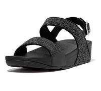 Fitflop Lulu Damen-Sandalen, mehrfarbig, glitzernd, Riemen am Rücken, Schwarz Glitter, 41 EU