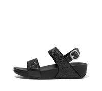 Fitflop Lulu Damen-Sandalen, mehrfarbig, glitzernd, Riemen am Rücken, schwarz/weiß, 38 EU